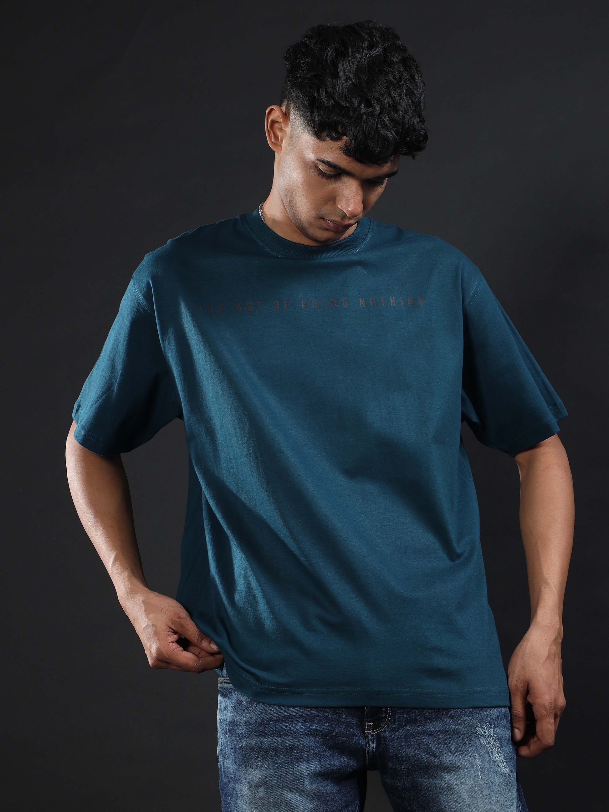  Resting Unisex Oversized Blue T Shirt